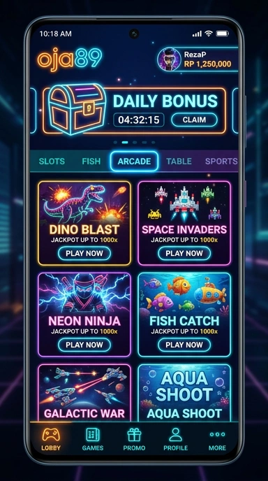 Cuplikan layar menu unduhan oja89 untuk perangkat Android